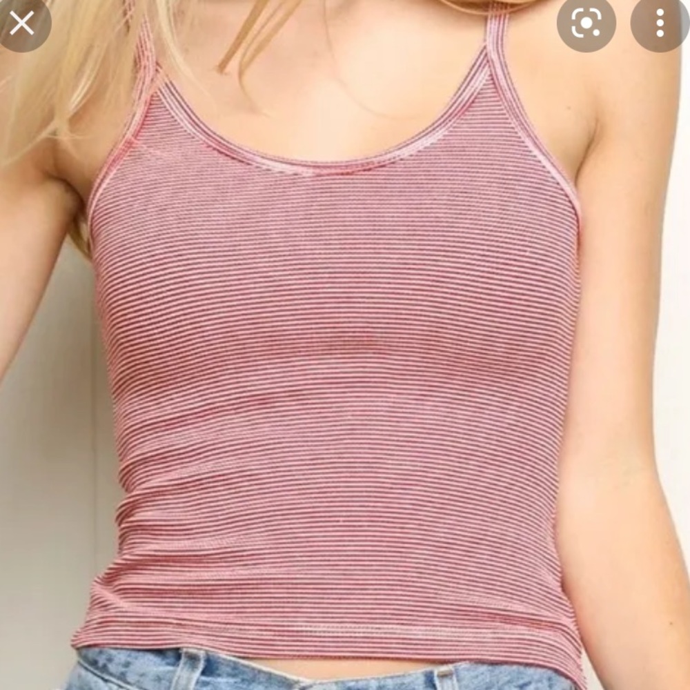 brandy melville white and red tank